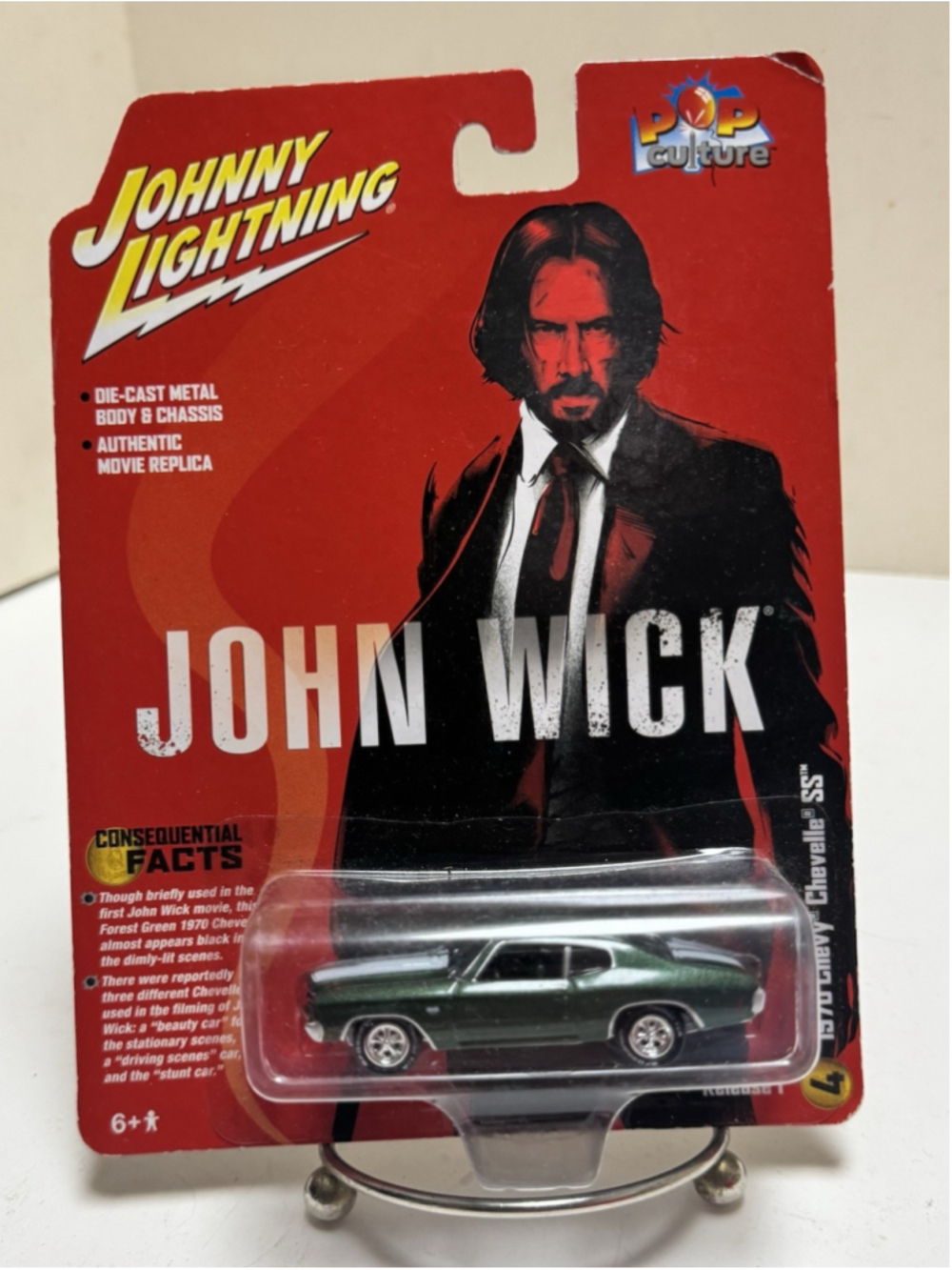 2024 JOHNNY LIGHTNING JOHN WICK Keanu Reeves 1970 CHEVY CHEVELLE SS